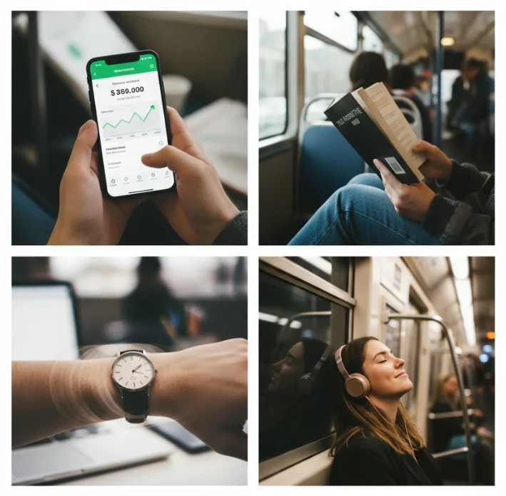 출퇴근 시간을 사이드잡에 활용해야 하는 이유를 보여주는 분할된 이미지